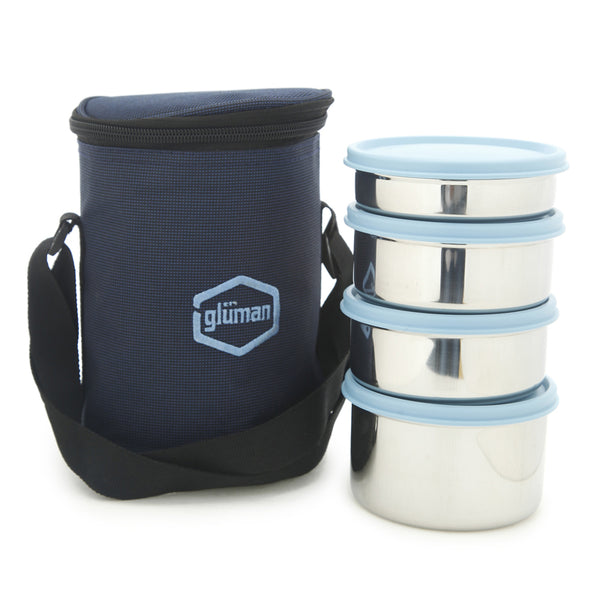 Darian Blue Lunch Box (500 ml/350 ml/200 ml) - Five Piece Set