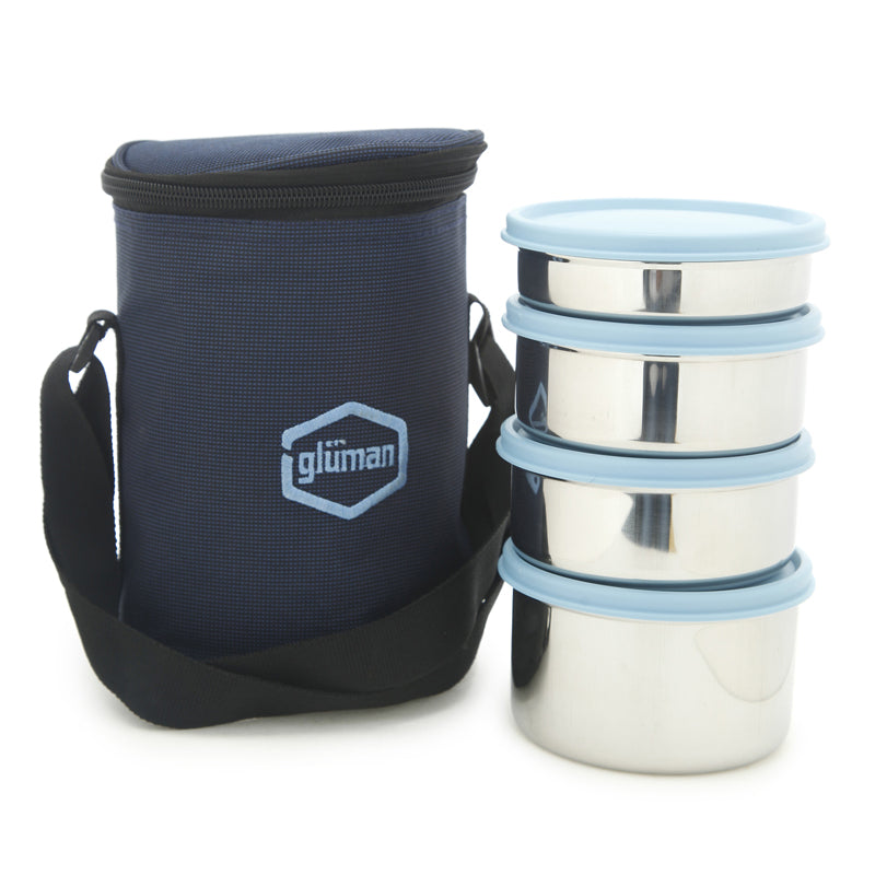 Buy Darian Blue Lunch Box (500 ml/350 ml/200 ml) - Five Piece Set Tiffin Box & Storage Box from Vaaree