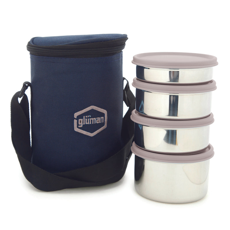 Buy Darian Grey Lunch Box (500 ml/350 ml/200 ml) - Five Piece Set Tiffin Box & Storage Box from Vaaree