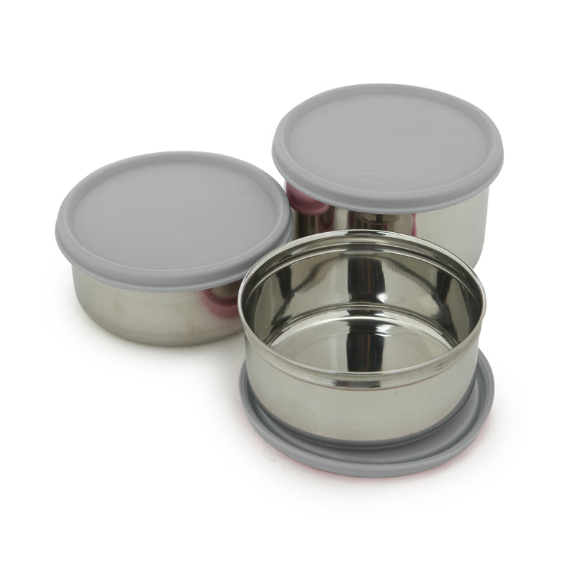 Buy Darian Grey Lunch Box (500 ml/350 ml) - Four Piece Set Tiffin Box & Storage Box from Vaaree