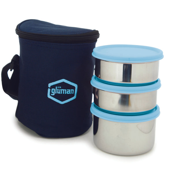 Darian Blue Lunch Box (500 ml/350 ml) - Four Piece Set