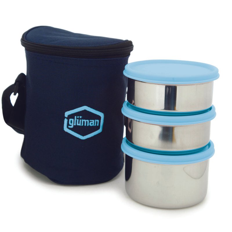 Buy Darian Blue Lunch Box (500 ml/350 ml) - Four Piece Set Tiffin Box & Storage Box from Vaaree