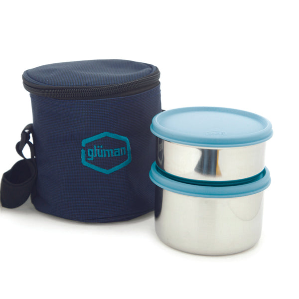 Darian Blue Lunch Box (500 ml/350 ml) - Three Piece Set