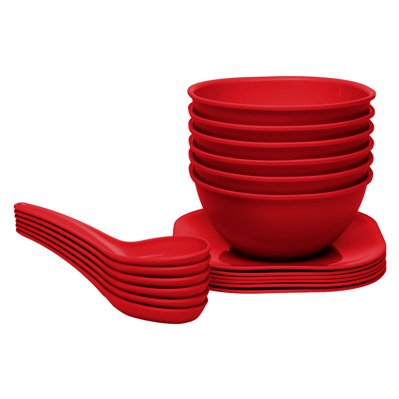 Buy Cesar 400 ml Soup Bowl (Red) - Eighteen Piece Set Bowl from Vaaree