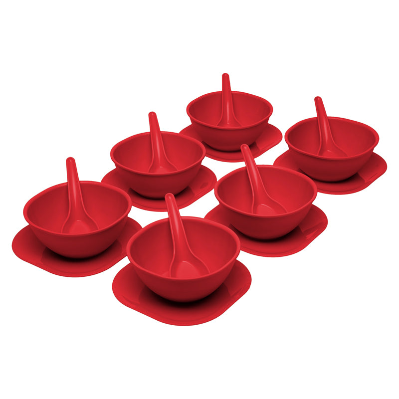 Buy Cesar 400 ml Soup Bowl (Red) - Eighteen Piece Set Bowl from Vaaree