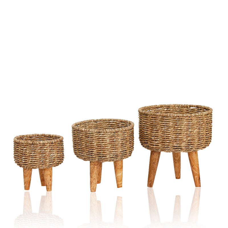 Buy Heartha Jute Planter (Brown) - Set Of Three Pots & Planters from Vaaree