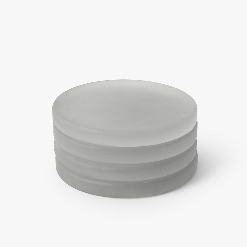 Coaster - Glossy Drop Glass Coaster (White) - Set Of Four