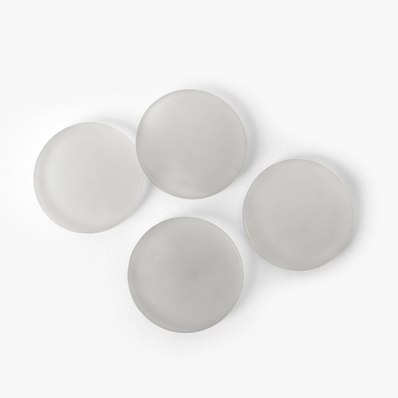 Coaster - Glossy Drop Glass Coaster (White) - Set Of Four