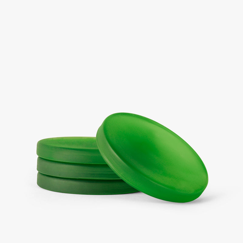 Coaster - Glossy Drop Glass Coaster (Green) - Set Of Four