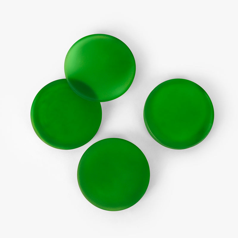 Coaster - Glossy Drop Glass Coaster (Green) - Set Of Four