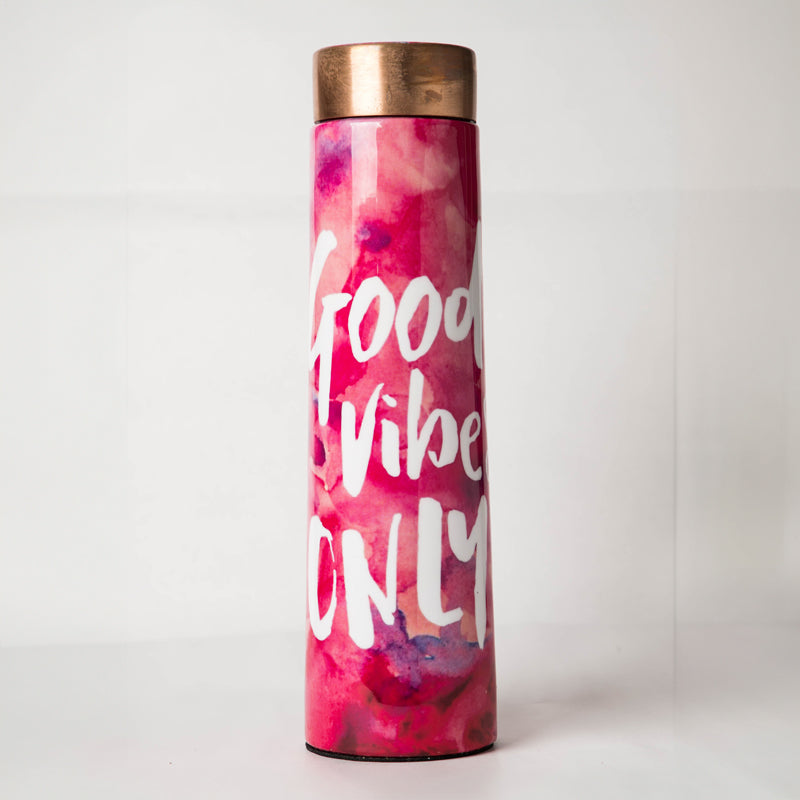 Buy Pink Good Vibes Only Copper Water Bottle Bottle from Vaaree