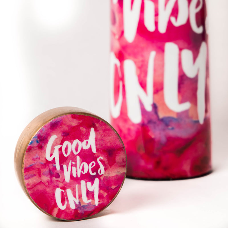 Buy Pink Good Vibes Only Copper Water Bottle Bottle from Vaaree