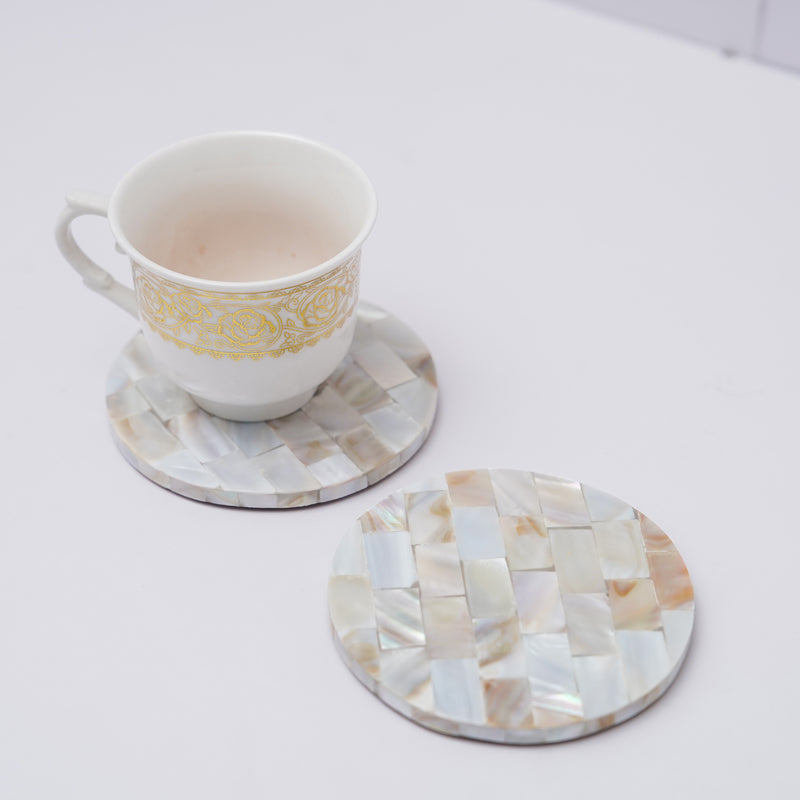 Coaster - Casper Mother Of Pearl Coaster - Set Of Two