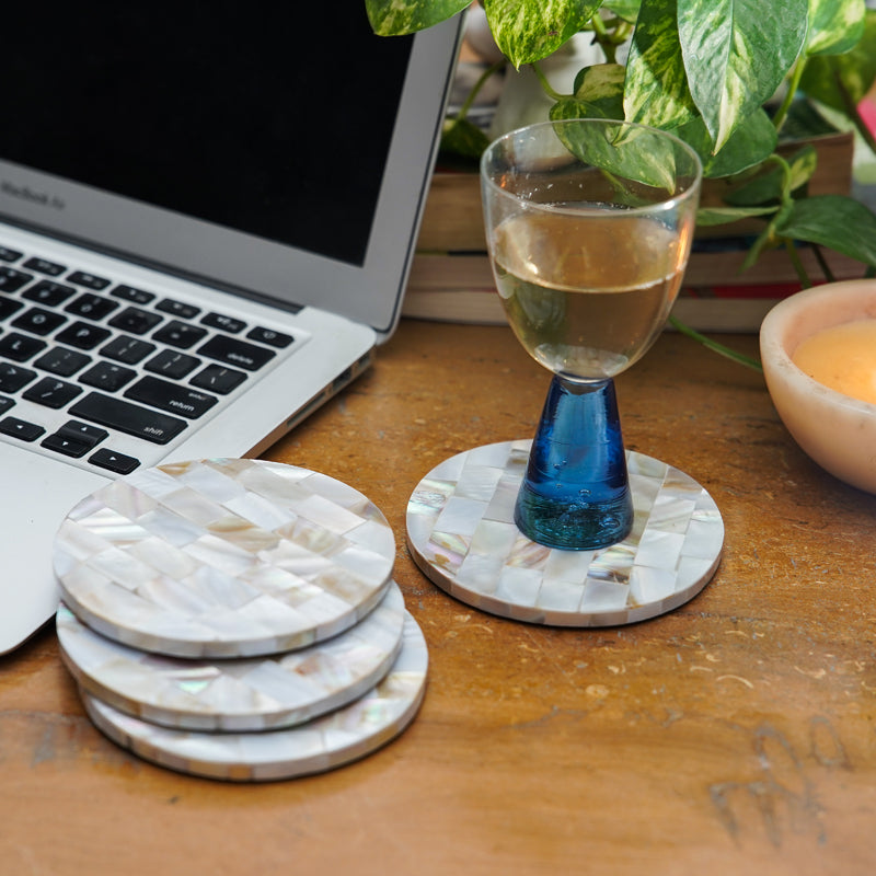 Coaster - Casper Mother Of Pearl Coaster - Set Of Four