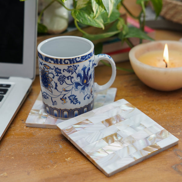 Coaster - Casper Square Mother Of Pearl Coaster - Set Of Two