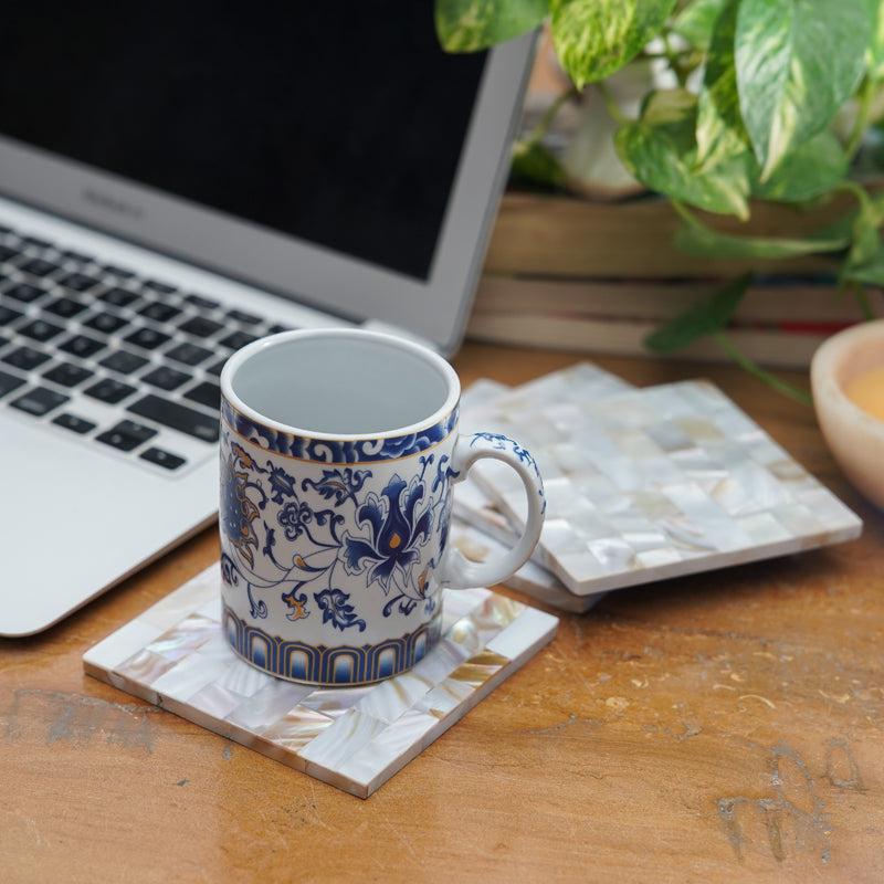 Buy Casper Square Mother Of Pearl Coaster - Set Of Four Coasters from Vaaree