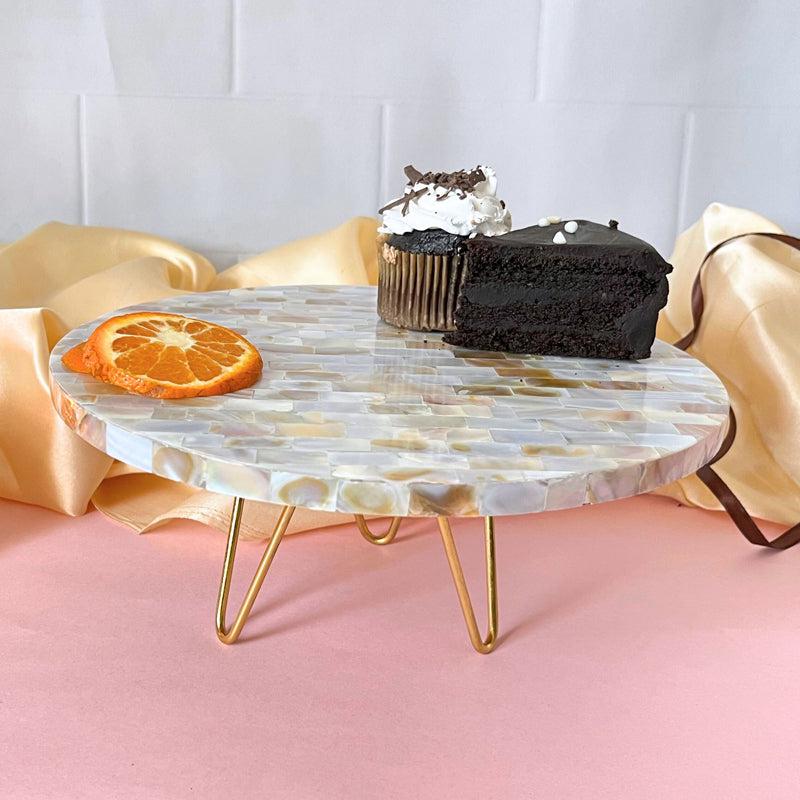 Buy Lvie Mother Of Pearl Cake Stand Cake Stand from Vaaree