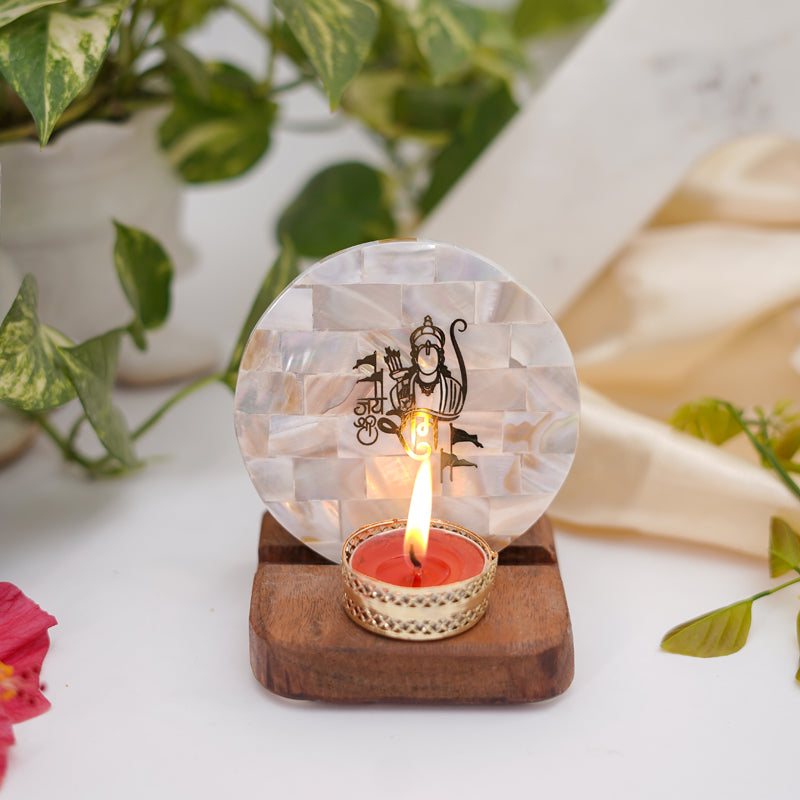 Buy Jai Shree Ram Mother Of Pearl Religious Accent With Tealight Candle Holder Candle Holders from Vaaree