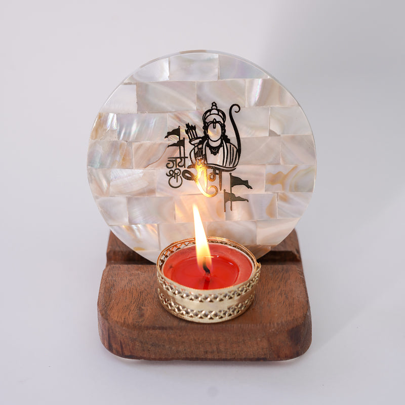 Buy Jai Shree Ram Mother Of Pearl Religious Accent With Tealight Candle Holder Candle Holders from Vaaree