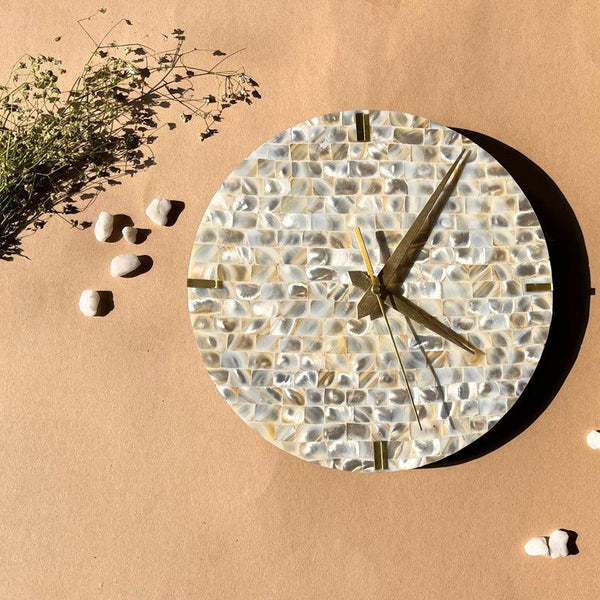 Buy Kai Handcrafted Mother Of Pearl Wall Clock Wall Clock from Vaaree