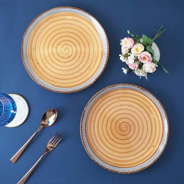 Buy Spirolex Dinner Plate (Ochre) - Set Of Two at Vaaree online | Beautiful Dinner Plate to choose from