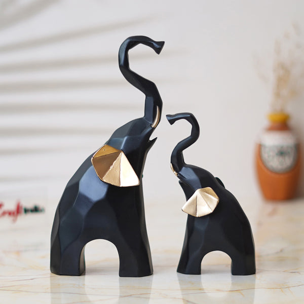 Buy Mom And Baby Ellie Showpiece - Set Of Two Showpieces from Vaaree