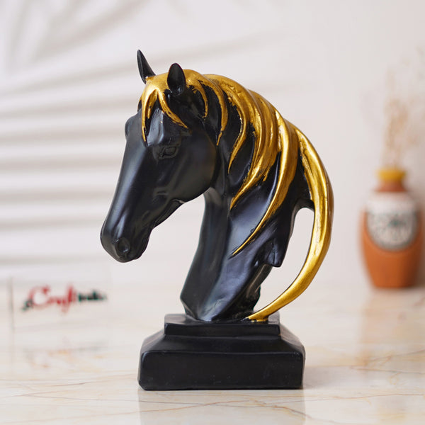 Showpieces - Golden Stallion Head Showpiece