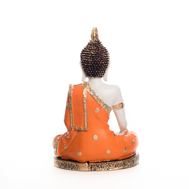 Buy Mediatating Buddha Showpiece - Orange Idols & Sets from Vaaree