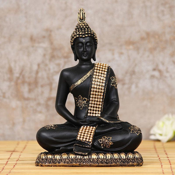 Buy Meditating Lord Buddha - Black & Gold Idols & Sets from Vaaree