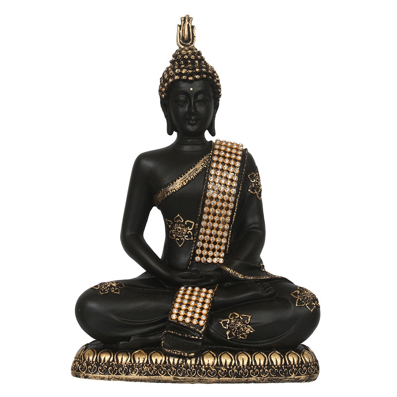 Buy Meditating Lord Buddha - Black & Gold Idols & Sets from Vaaree