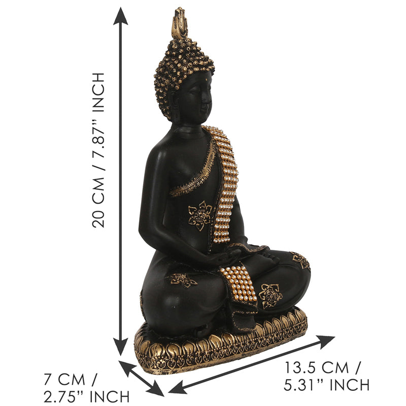 Buy Meditating Lord Buddha - Black & Gold Idols & Sets from Vaaree