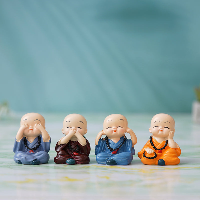 Buy Baby Monk Whimsy Showpiece - Set Of Four Showpieces from Vaaree