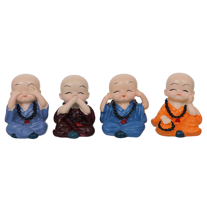 Showpieces - Baby Monk Whimsy Showpiece - Set Of Four