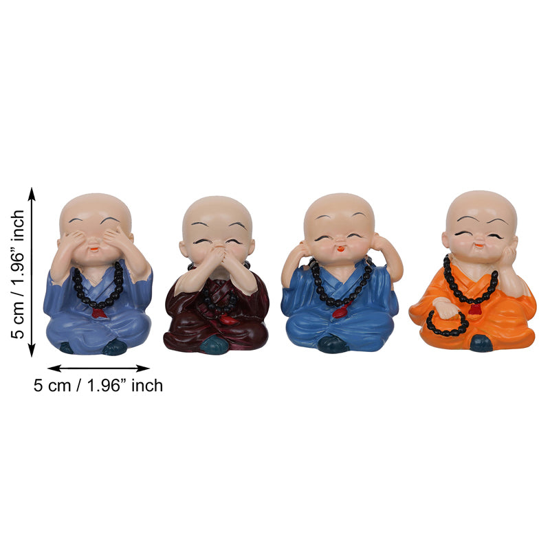 Showpieces - Baby Monk Whimsy Showpiece - Set Of Four