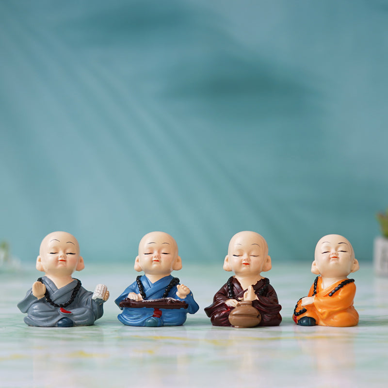 Showpieces - Baby Monk Play Showpiece - Set Of Four