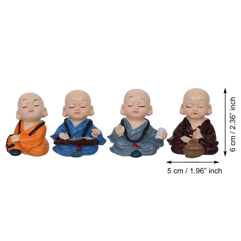 Showpieces - Baby Monk Play Showpiece - Set Of Four