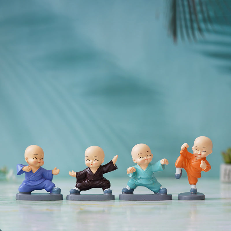 Showpieces - Ninja Baby Monk Showpiece - Set Of Four