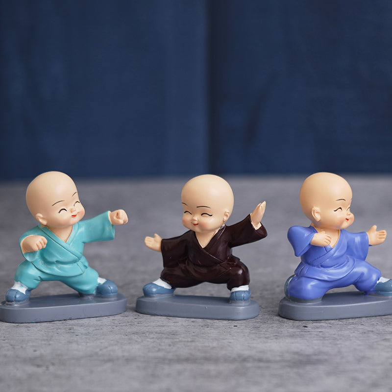 Showpieces - Ninja Baby Monk Showpiece - Set Of Four