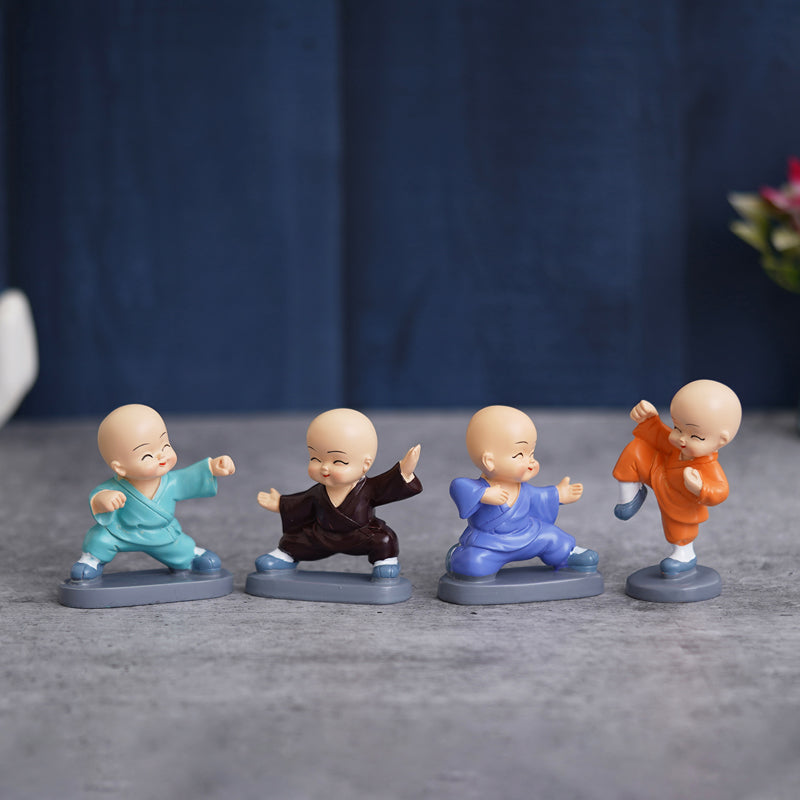 Showpieces - Ninja Baby Monk Showpiece - Set Of Four