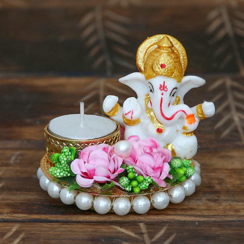 Buy Lord Vinayak Pooja Tealight Candle Holder Idols & Sets from Vaaree