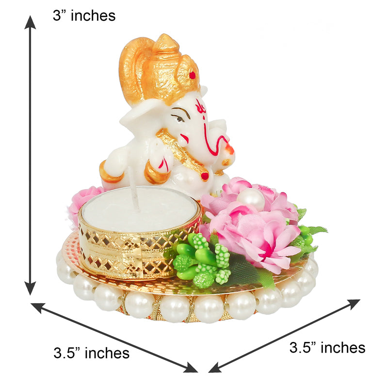 Buy Lord Vinayak Pooja Tealight Candle Holder Idols & Sets from Vaaree