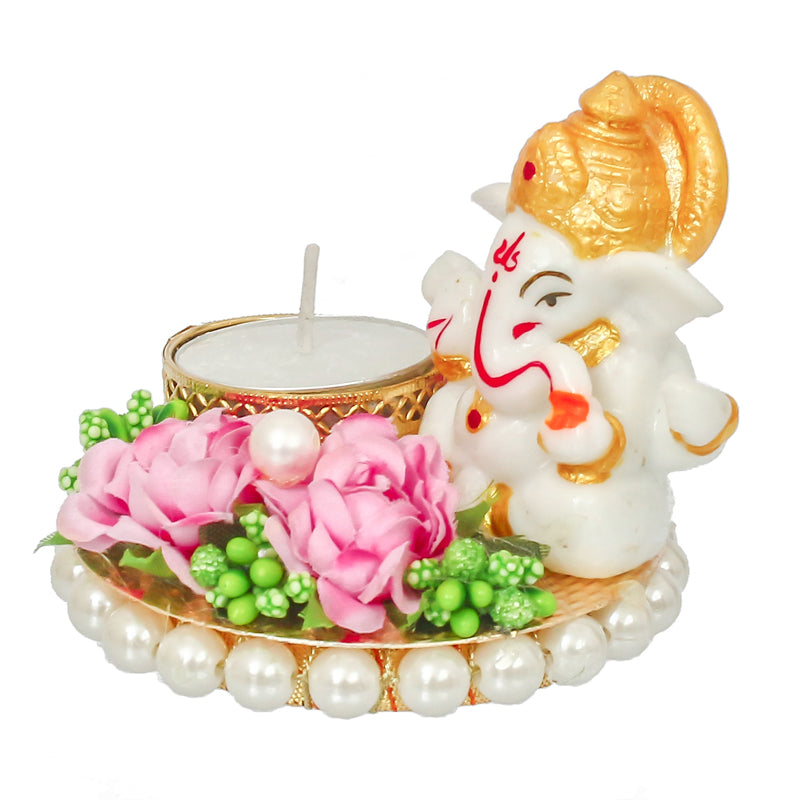 Buy Lord Vinayak Pooja Tealight Candle Holder Idols & Sets from Vaaree