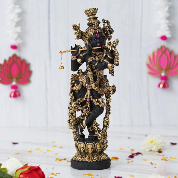 Buy Krishna Murali Idol - Gold & Black Idols & Sets from Vaaree