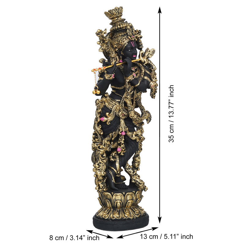 Buy Krishna Murali Idol - Gold & Black Idols & Sets from Vaaree