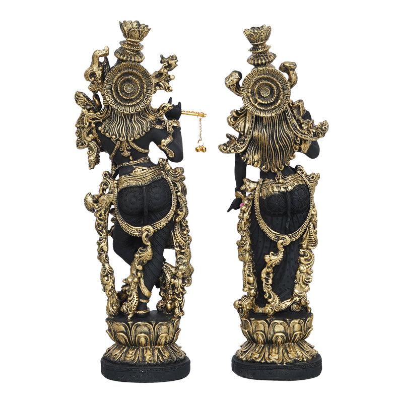 Buy Radha Krishna Prem Idol (Gold & Black) - Set Of Two Idols & Sets from Vaaree