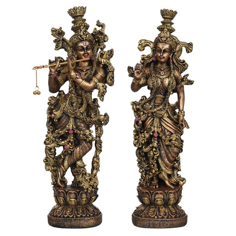 Buy Radha Krishna Prem Idol (Gold) - Set Of Two Idols & Sets from Vaaree