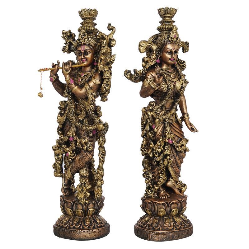 Buy Radha Krishna Prem Idol (Gold) - Set Of Two Idols & Sets from Vaaree