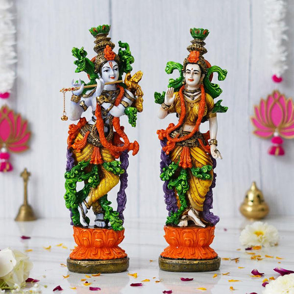 Buy Radha Krishna Prem Idol (Multicolor) - Set Of Two Idols & Sets from Vaaree