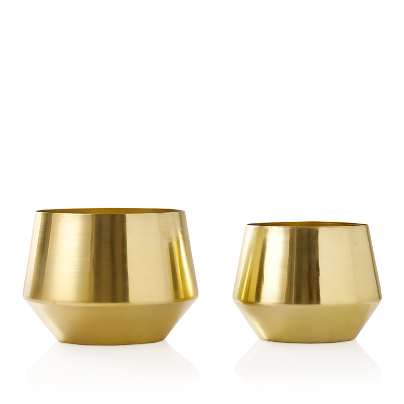 Buy Simone Oak Planter (Gold) - Set Of Two Pots & Planters from Vaaree