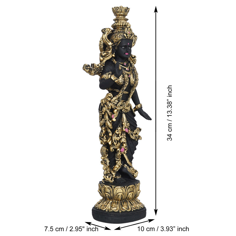 Buy Madhava Chaitanya Idol - Black & Gold Idols & Sets from Vaaree